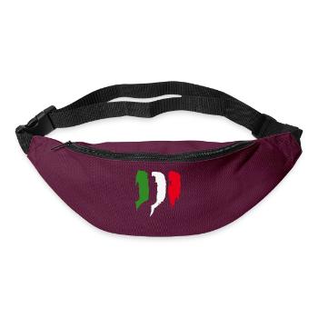 Italien Flagge - Pinsel Striche - Gürteltasche - Burgunderrot - Vorne