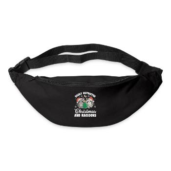 Facilement distrait par Noël et les ratons laveurs - Sac banane - noir - Devant