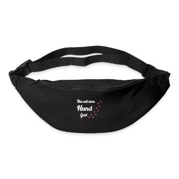 Celui qui se promène avec le chien Chiens Maman - Sac banane - noir - Devant
