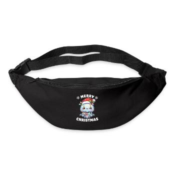 Père Noël chapeau Noël fée lumières méduses - Sac banane - noir - Devant