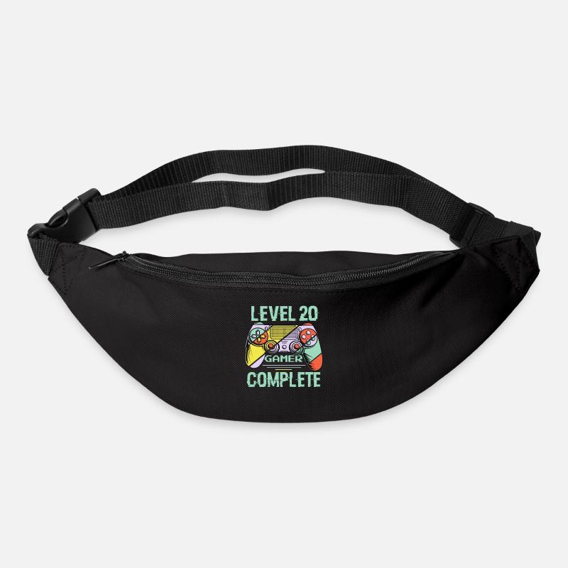 Niveau 20 complète 20 Ans Gamer Level 20 Complete - Sac banane - noir
