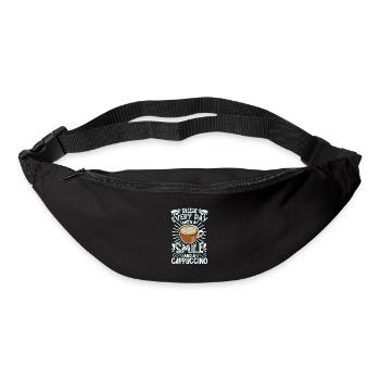 Lächeln mit Cappuccino - Gürteltasche - Schwarz - Vorne