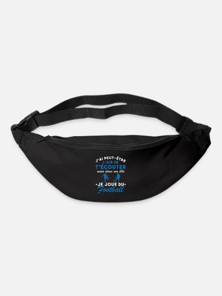 Dans ma tête je joue au football Cadeau Humour - Sac banane - noir