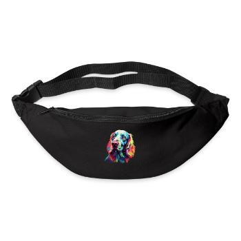 Aquarelle colorée Setter anglais - Sac banane - noir - Devant