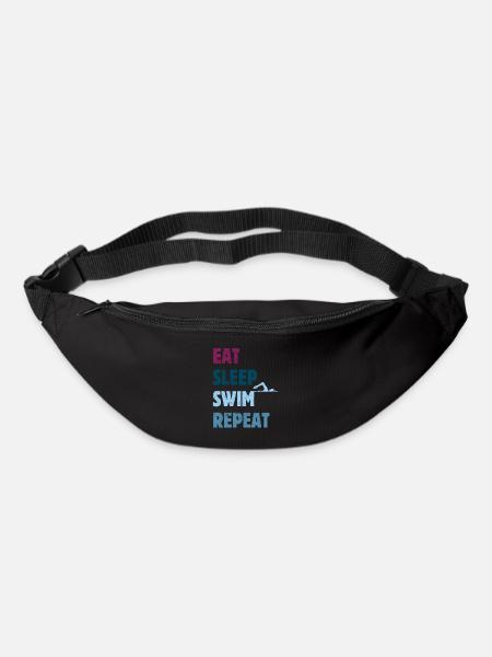 Eat Sleep Swim Repeat - Kraul Stil - Kraulen - Gürteltasche - Schwarz