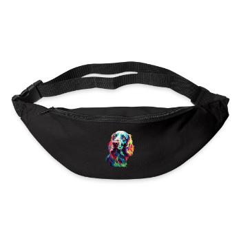 Aquarelle colorée Setter anglais - Sac banane - noir - Devant