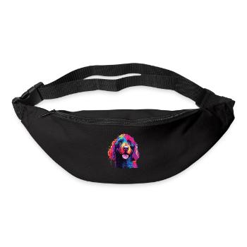 Aquarelle colorée chien d’eau espagnol - Sac banane - noir - Devant