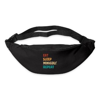 Eat Sleep Minigolf Repeat - Spruch - Gürteltasche - Schwarz - Vorne