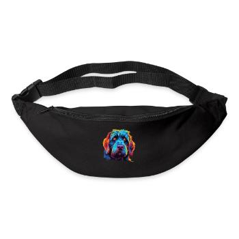Aquarelle colorée Griffon Korthals - Sac banane - noir - Devant
