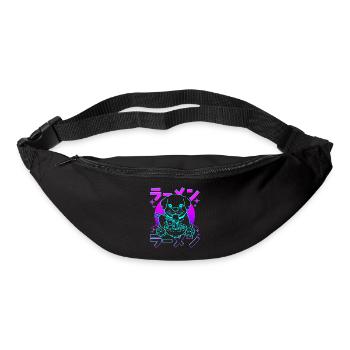 Retro Kawaii Ramen Dog Rottweiler - Bum bag - black - Front