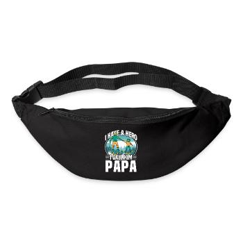 Ich habe einen Helden, ich nenne ihn Papa - Gürteltasche - Schwarz - Vorne