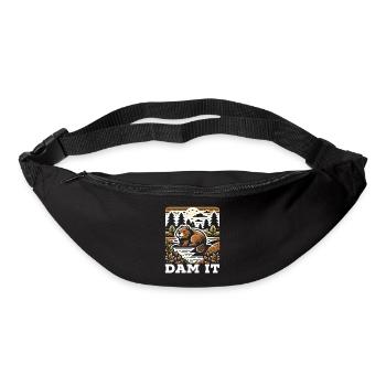 Drôle de castor amant rongeur animal mignon - Sac banane - noir - Devant