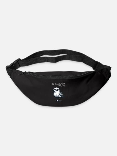Ik snack platt und Du Coole Nord Möwe Spruch - Gürteltasche - Schwarz