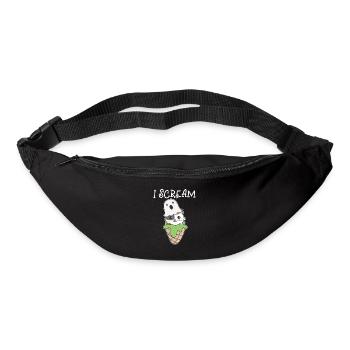 Chat Halloween Ghost I Scream Ice Cream Jeu de mots - Sac banane - noir - Devant