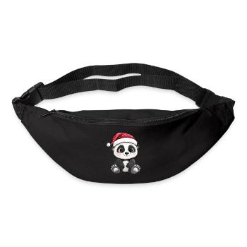 Panda Noël Mignon Noël mignon Noël - Sac banane - noir - Devant