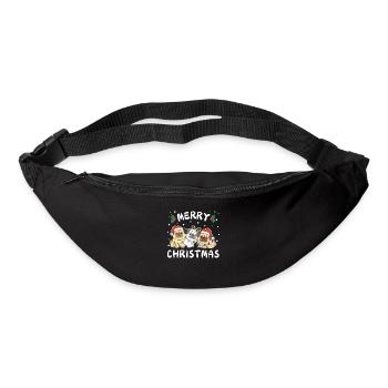 Joyeux Noël Mignon Carlin Chiens de Noël - Sac banane - noir - Devant