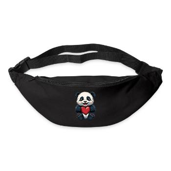 Niedlicher Panda mit Herz - Liebesdesign - Gürteltasche - Schwarz - Vorne