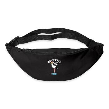 Frosch und Storch - Don't ever give up - Spruch - Gürteltasche - Schwarz - Vorne