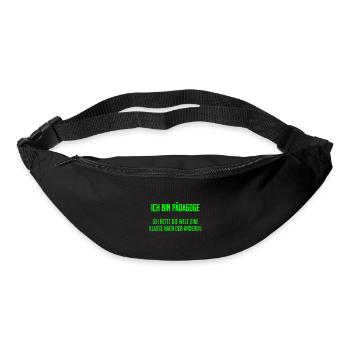 Ich bin Pädagoge - ich rette die Welt - Gürteltasche - Schwarz - Vorne