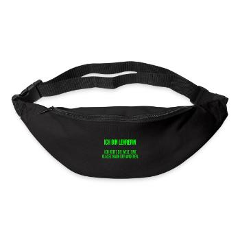 Ich bin Lehrerin - ich rette die Welt - Gürteltasche - Schwarz - Vorne