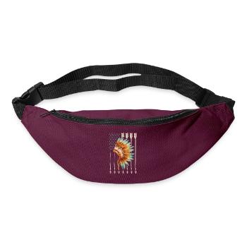 Native American Flagge USA Pfeil Geschenk - Gürteltasche - Burgunderrot - Vorne