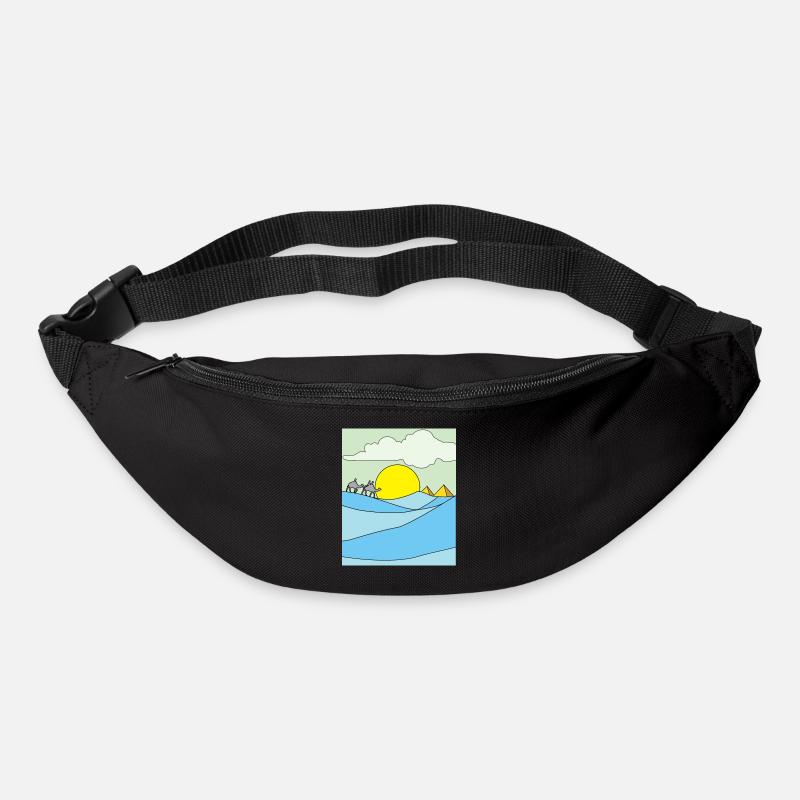 Retro Pyramide Wüste Sonne - Gürteltasche - Schwarz