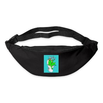 Rauchender Frosch auf dem Klo - Gürteltasche - Schwarz - Vorne