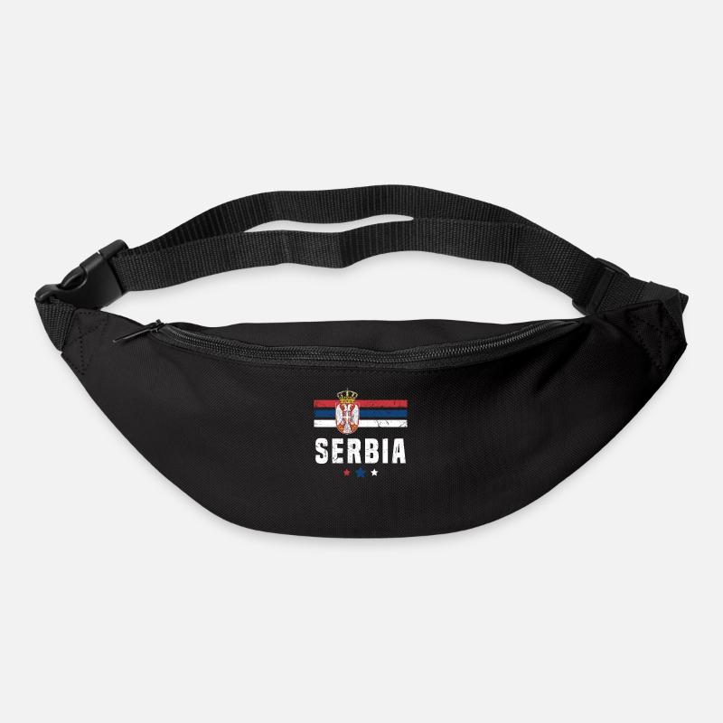 Serbie Drapeau serbe - Sac banane - noir