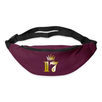 17 Chiffre Couronne Or - Sac banane - bordeaux  - Devant
