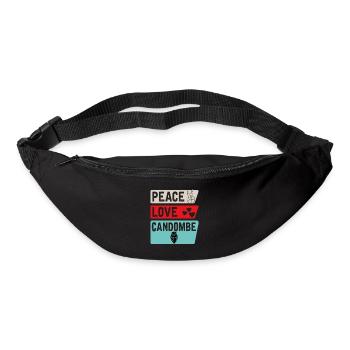 Peace Love Candombe Funny Candombe Drums - Bum bag - black - Front