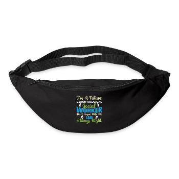 Je suis un futur travailleur social gérontologique - Sac banane - noir - Devant