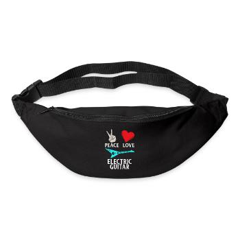 Peace Love Electric Guitar Guitarists - Bum bag - black - Front