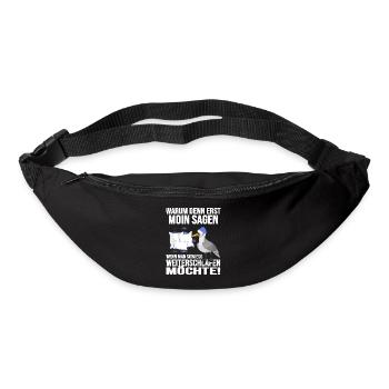 Küstenkind Moin moin Langschläfer Morgenmuffel - Gürteltasche - Schwarz - Vorne
