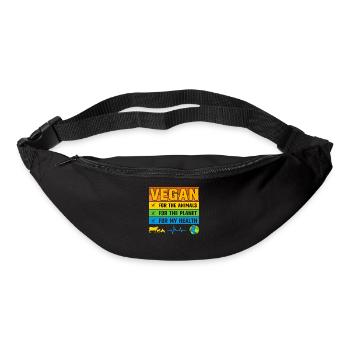 Vegan for the animals for the planet for the healt - Bum bag - black - Front