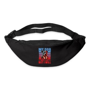 Mon chien ne se battra pas mais je le ferai Pitbull - Sac banane - noir - Devant