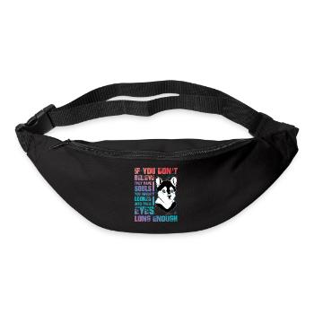Husky drôle de dicton - Sac banane - noir - Devant