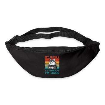 Mon Husky pense que je suis cool - Sac banane - noir - Devant
