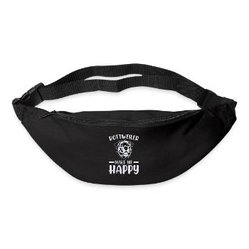 Rottweiler me rend heureux - Sac banane - noir - Devant