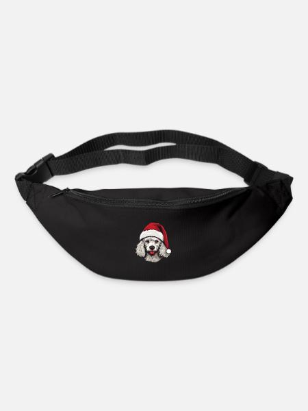 Pudel Hund Kopf Weihnachten Christmas - Gürteltasche - Schwarz