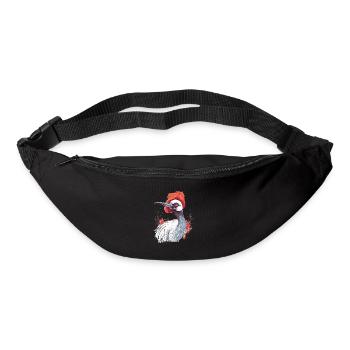 Süßer Anime -Stil Red Crowned Crane Kawaii - Gürteltasche - Schwarz - Vorne