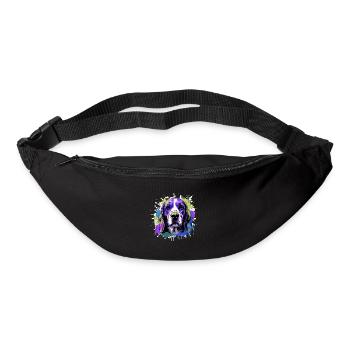 Beagle Hund Kopf Porträt Bunt - Gürteltasche - Schwarz - Vorne