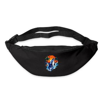 Baleine bleue - Sac banane - noir - Devant