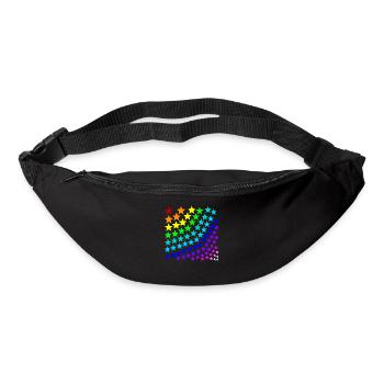 Regenbogen Sterne Geschenkidee bunt - Gürteltasche - Schwarz - Vorne