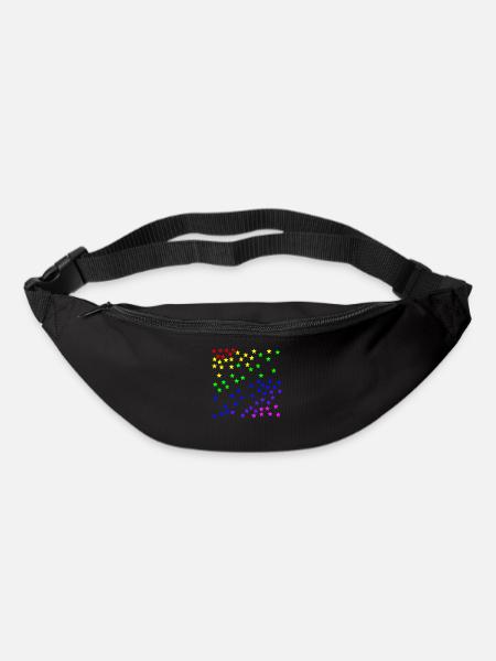 Regenbogen Sterne bunt Geschenkidee - Gürteltasche - Schwarz