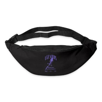 Gecko à crête Streetwear gardien de lézard - Sac banane - noir - Devant