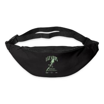 Gecko à crête Streetwear gardien de lézard - Sac banane - noir - Devant
