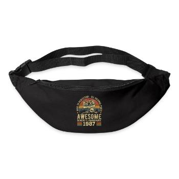 Anniversaire Janvier 1987 | Cadeau Janvier 1987 - Sac banane - noir - Devant
