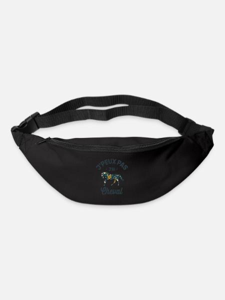 Je Peux Pas J'ai Cheval Cadeau Fleuri - Sac banane - noir
