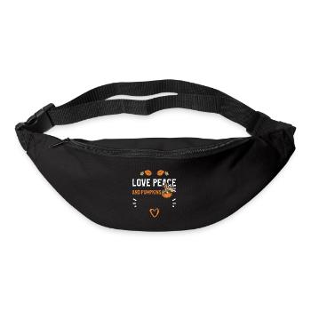 Love Peace And Pumpkins - Gürteltasche - Schwarz - Vorne