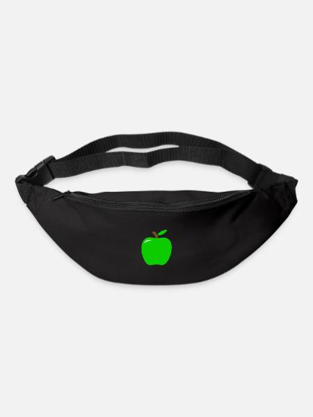 grüner Apfel - Gürteltasche - Schwarz